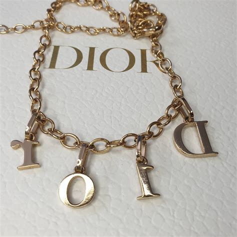 dior necklace flower|Dior letters necklace value.